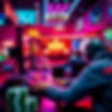 An abstract depiction of the thrill and excitement of playing in an online casino.