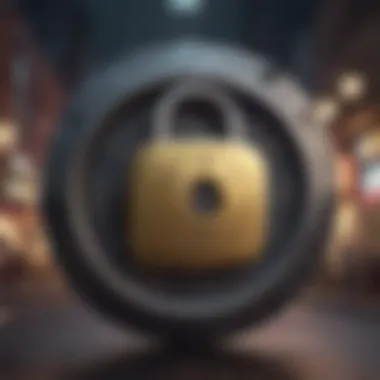 Robust Security Protocols Security measures depicted through a digital lock symbol