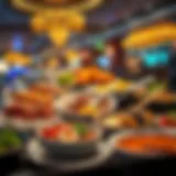 Gourmet Delights at Las Vegas Buffets Luxurious buffet spread featuring gourmet dishes