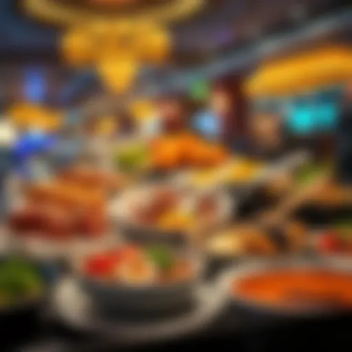 Gourmet Delights at Las Vegas Buffets Luxurious buffet spread featuring gourmet dishes