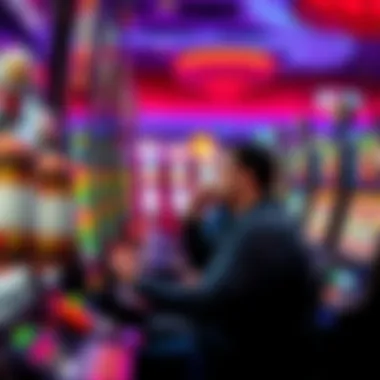 Player engaged in gameplay at a modern slot machine