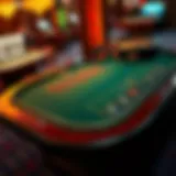 A strategic layout of a betting table with various game options