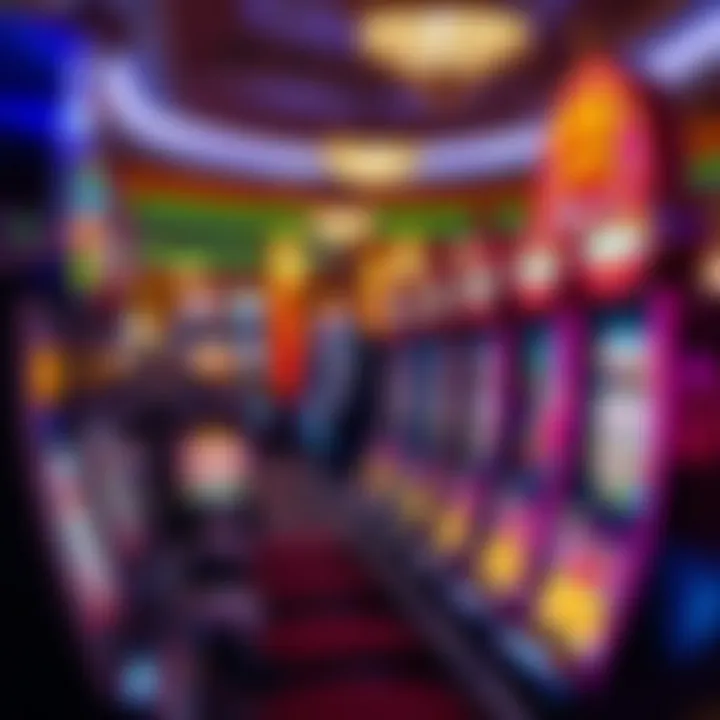 Themed Slot Machines in a Casino Interior of a casino showcasing themed slot machines