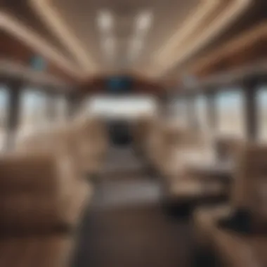 Luxurious charter bus interior showcasing comfort