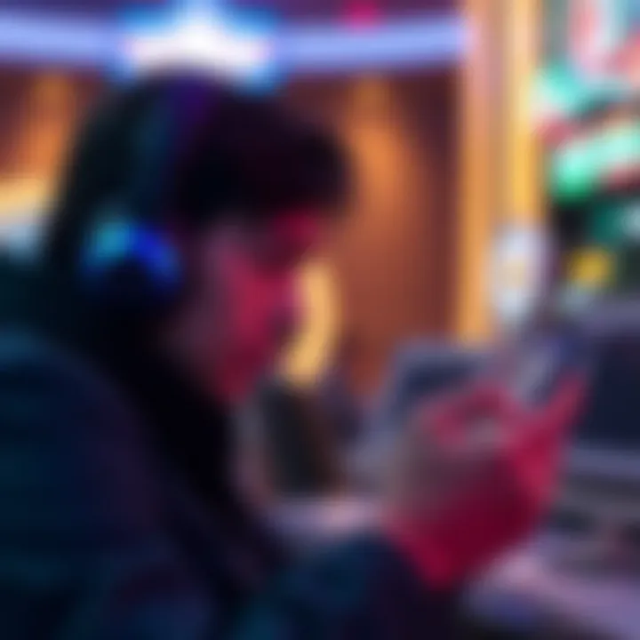 User engaging with the Uptown Aces app on a mobile device