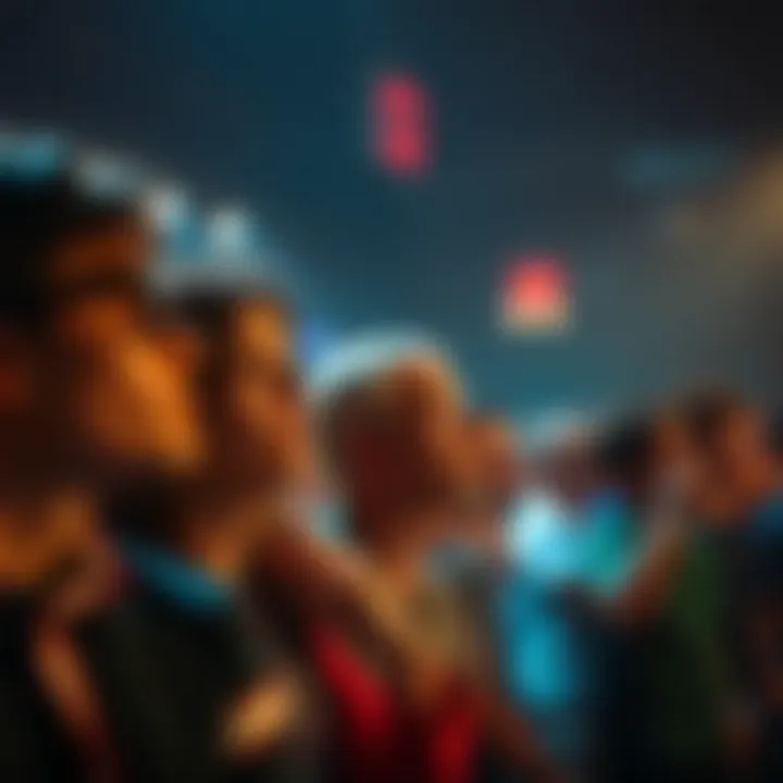 The Spellbound Spectators A visual representation of the psychological impact on the audience, showing captivated faces and reactions