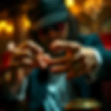 Mastery in Illusion An intricate close-up of Criss Angel's hands during a magic trick, showcasing precision and skill