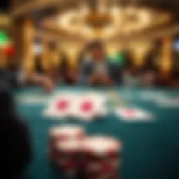 Strategic card placement at a blackjack table