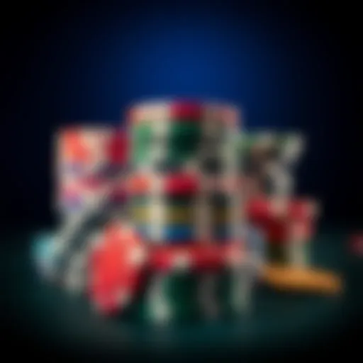 A visual representation of poker chips stacked in different colors to signify value.