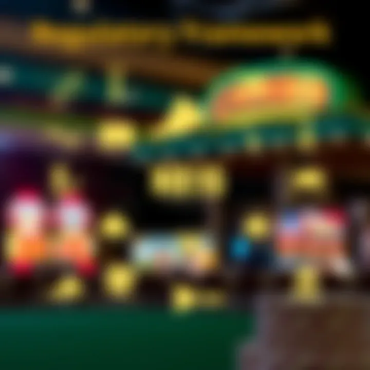 Regulatory Framework of the Gambling Industry in Virginia Regulatory framework visualized through icons and symbols relevant to the gambling industry in Virginia