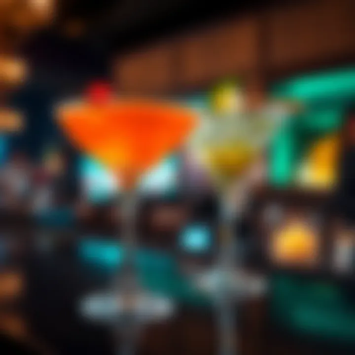 Signature Cocktails at Club Platinum Signature cocktail presentation at Club Platinum