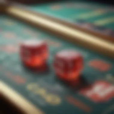 Close-up view of electronic craps interface with interactive elements