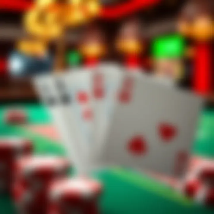 Close-up of EZ Baccarat cards on a virtual platform