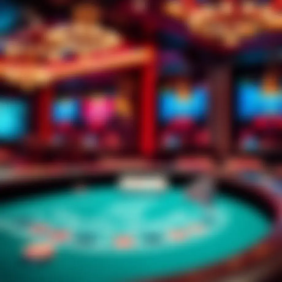 A digital table setup featuring EZ Baccarat