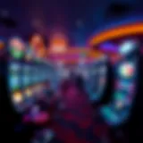 Vibrant gaming floor with slot machines