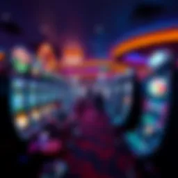 Vibrant gaming floor with slot machines
