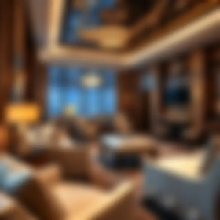 Luxurious Furnishings in Cozy Lounge Area Cozy lounge area showcasing luxurious furnishings