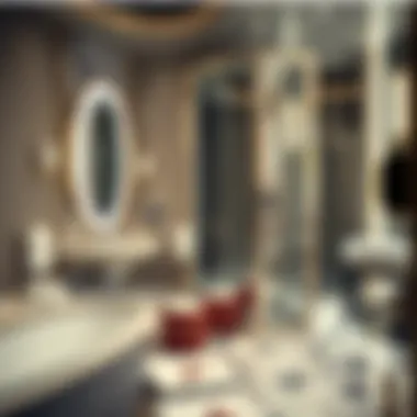 Modern Amenities in Opulent Bathroom Opulent bathroom with modern amenities and design