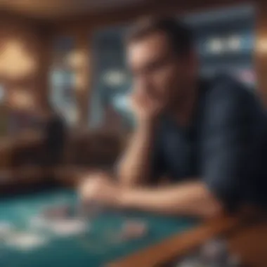 Contemplating Winning Strategies for Online Lotteries A thoughtful individual pondering over lottery odds and strategies