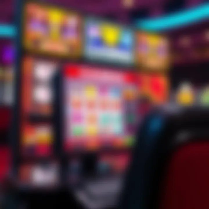 A virtual casino showcasing free slot games on a computer screen