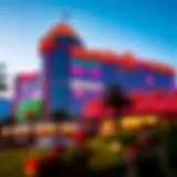 Exterior view of Harrah's Casino showcasing its vibrant architecture