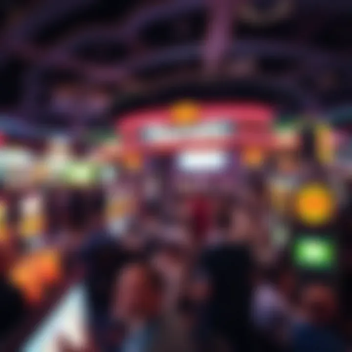 A bustling atmosphere inside Harrah's Casino during a major sports event