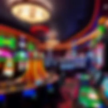 Interior of an Irish Casino in Las Vegas Interior view of an Irish-themed casino in Las Vegas showcasing vibrant decor and gaming tables