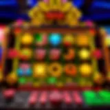 A vibrant online slot game interface displaying various symbols and features