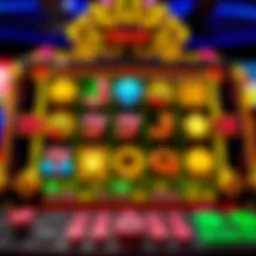 A vibrant online slot game interface displaying various symbols and features