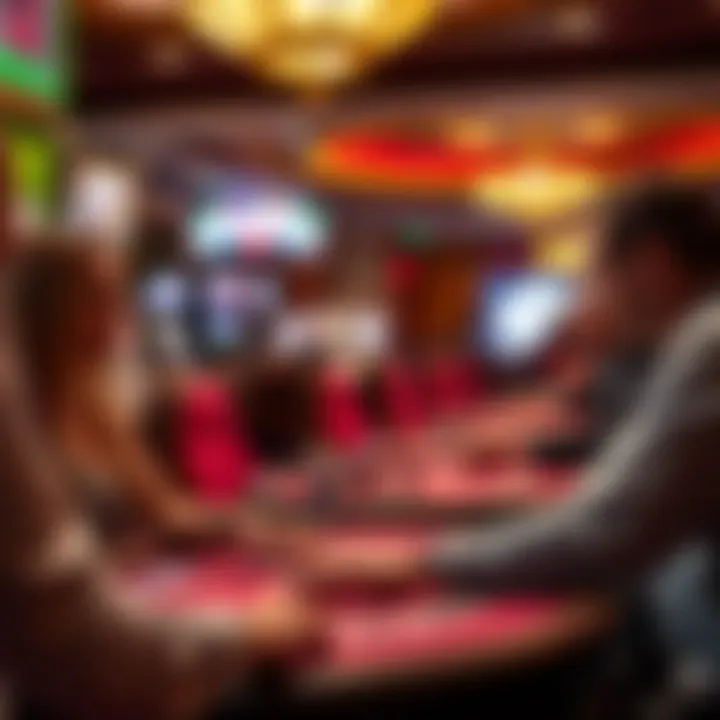 Close-up of a dealer interacting with players