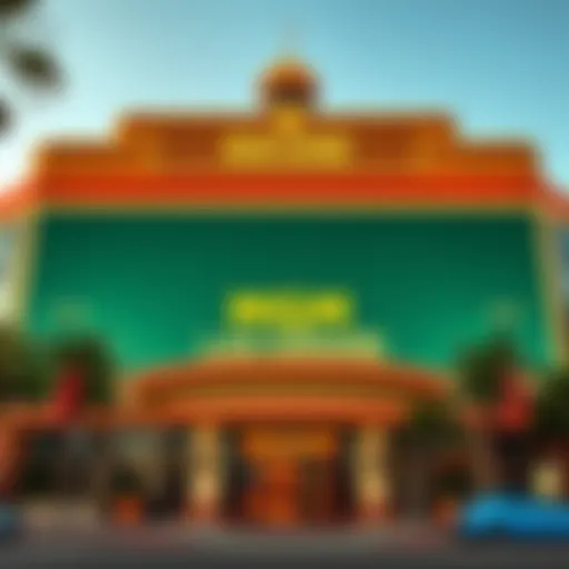 Exterior view of MGM Grand Las Vegas showcasing its iconic green facade and grand entrance.