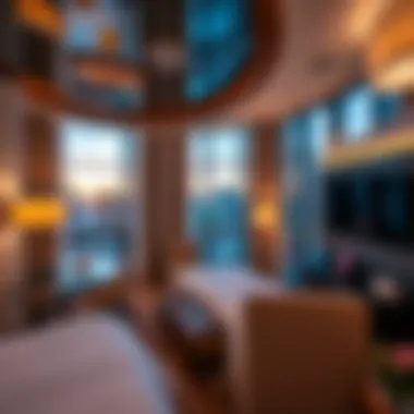Luxurious hotel room interior at MGM Grand featuring modern decor and stunning views.