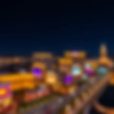 Panoramic View of MGM Hotels on the Las Vegas Strip A panoramic view of the Las Vegas Strip showcasing MGM-owned hotels