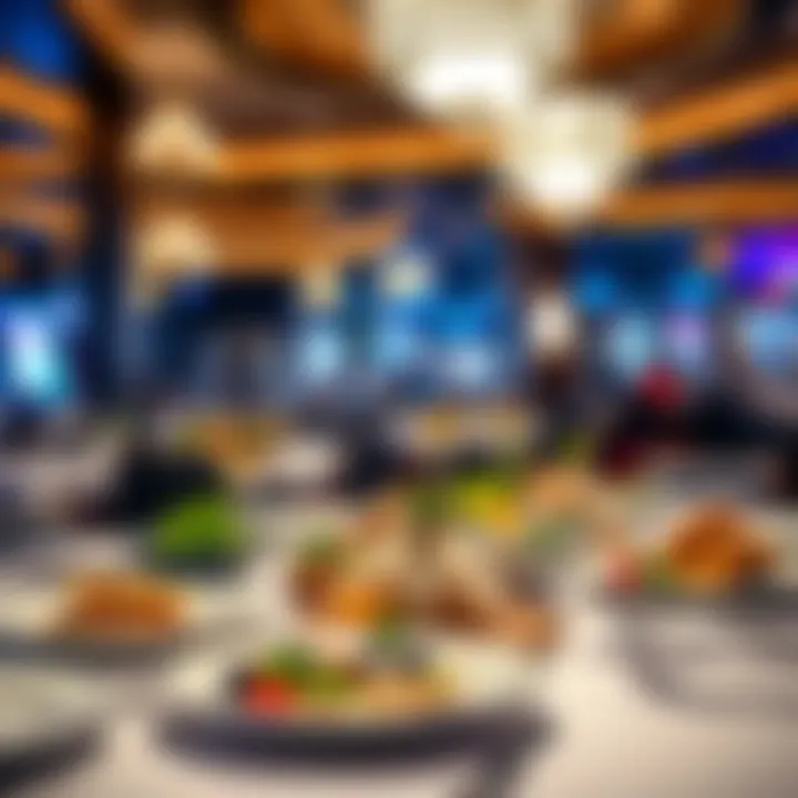 Gourmet dining options available at a river casino, beautifully arranged