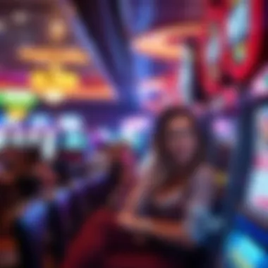 Casino Patrons Enjoying Promotions Casino patrons enjoying free play promotions