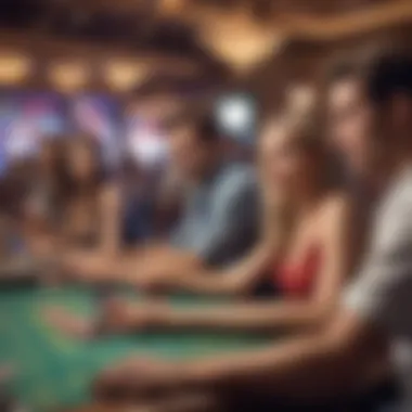 Friends Enjoying Gaming Together A group of friends enjoying a gaming session at a casino