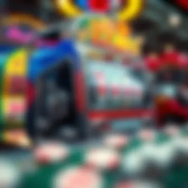 Detailed illustration of a classic slot machine showcasing its intricate mechanics.