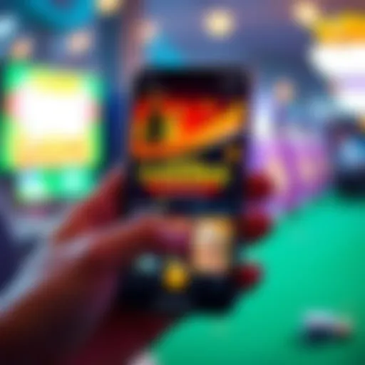 Mobile Casino App Interface A mobile device displaying a casino app interface