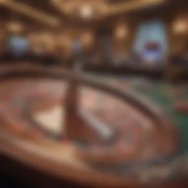 Elegant roulette table in a luxurious casino