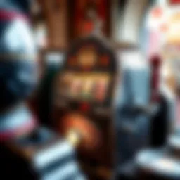 A vintage slot machine adorned with intricate designs