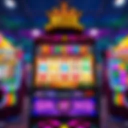 A vibrant display of the Treasure Box Kingdom Slot Machine with colorful graphics