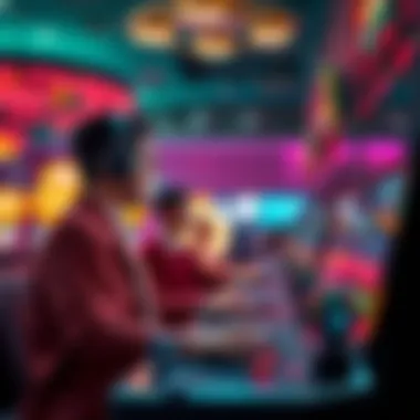 Conceptual art depicting the interaction between technology and gaming experience