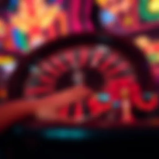 A vibrant digital roulette wheel showcasing various betting options