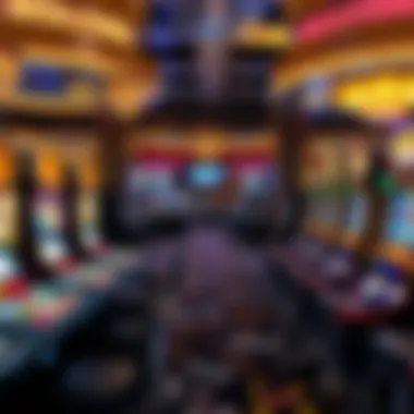 Gaming Experience at Golden Nugget Display of gaming tables and slot machines in Golden Nugget