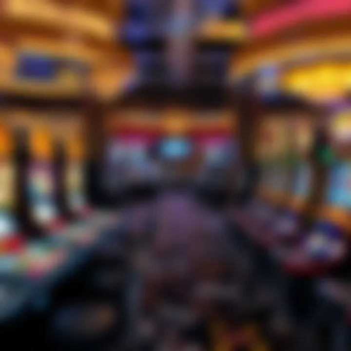 Gaming Experience at Golden Nugget Display of gaming tables and slot machines in Golden Nugget