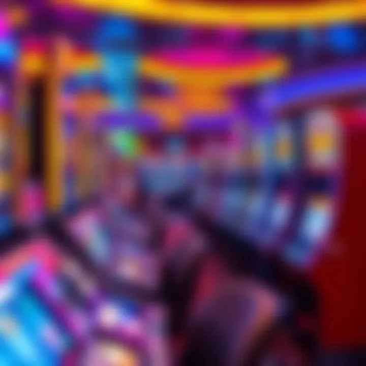 A vibrant gaming floor filled with diverse slot machines