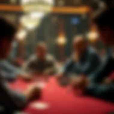 An engaging poker table with players deep in thought