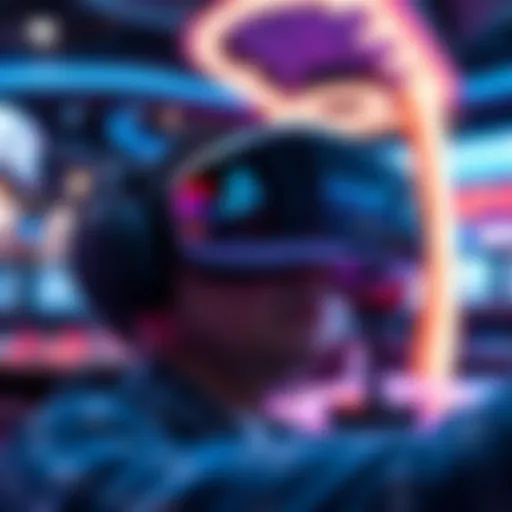 Immersive Virtual Reality in Gaming An immersive virtual reality gaming experience showcasing advanced technology.