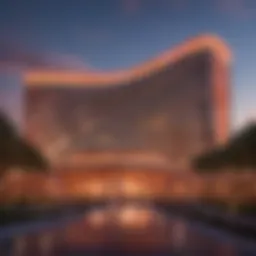 Exterior view of the Wynn resort showcasing its innovative design