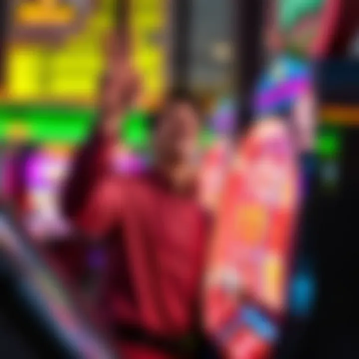 Celebration of a Successful Spin Player celebrating a successful spin on a slot machine